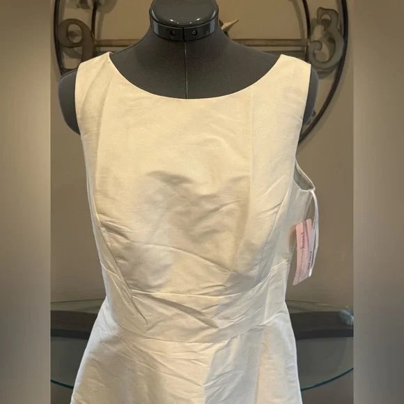 Elegant White Sleeveless Dress by‎ Alfred Sung Size 14 Sample NWT - Picture 2 of 7